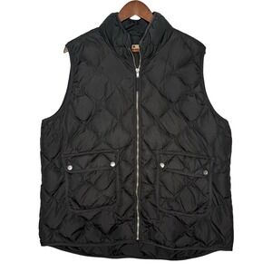 Woolrich Vest Mens XL Black Quilted Duck Down Puffer Outdoor Pockets Sleeveless